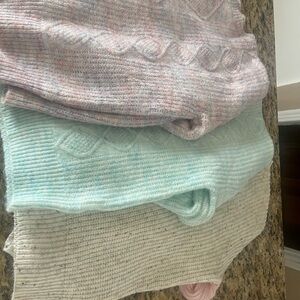 Cozy Women's Sweater Set - Pink, Mint, and Cream